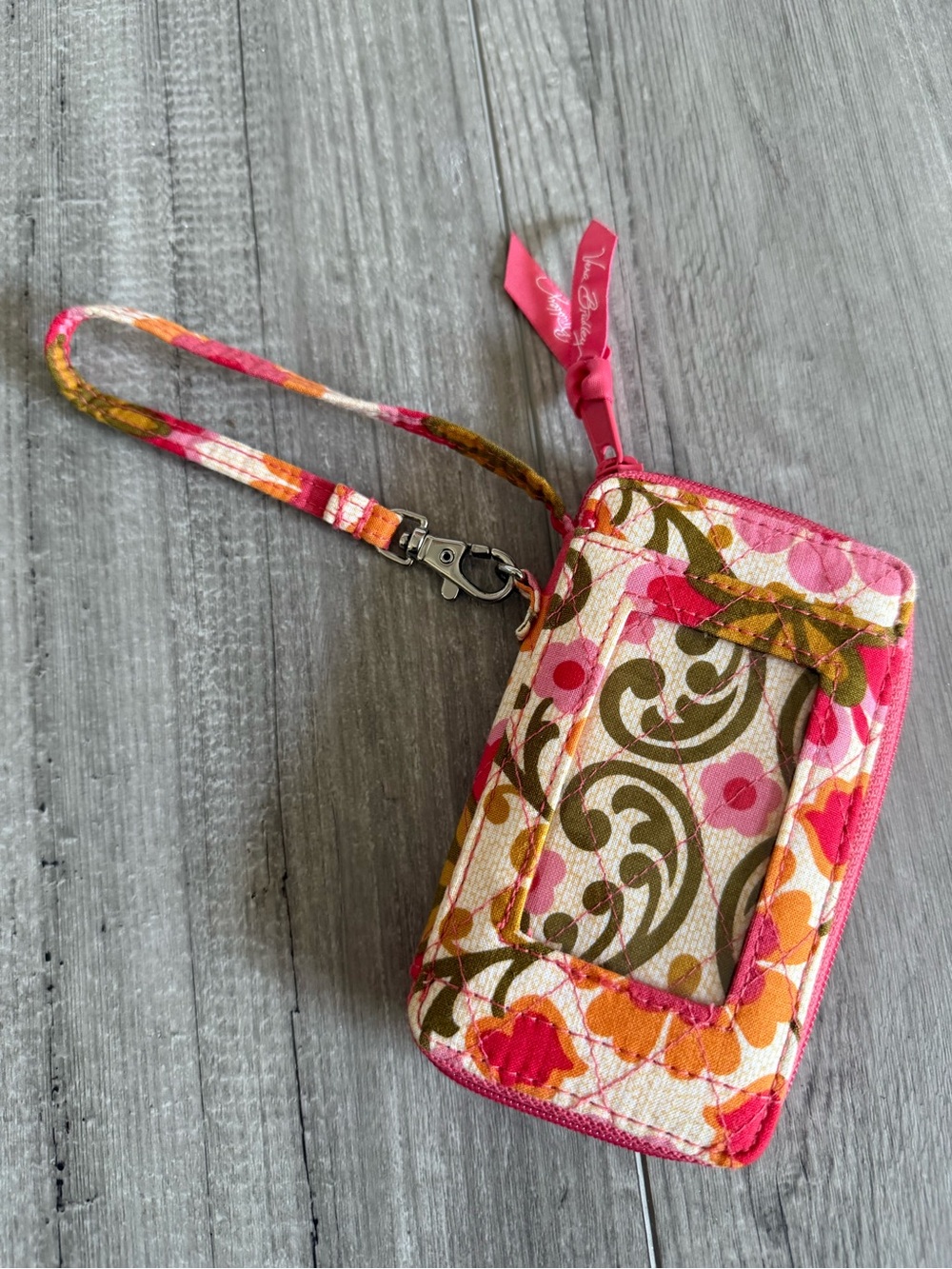 Vera Bradley All in Wristlet Pink/Orange Floral NWOT